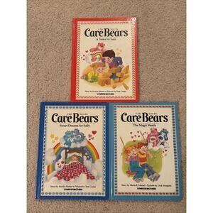 Vtg Lot 3 A Tale From The Care Bears Books - Hardcover - Parker Brothers 80s